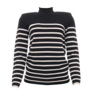 Suéter Claudie Perlot Listrado Preto e Branco