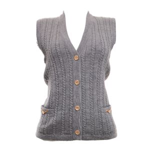 Colete Celine Vintage Tricô Cinza