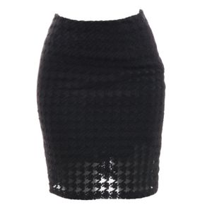 Saia Vintage Tule Bordado Preto