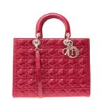 Bolsa-Christian-Dior-Large-Lady-Dior-Cannage-Verniz-Vermelho