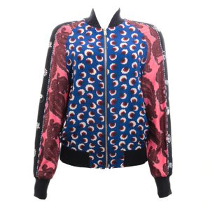 Jaqueta Stella McCartney Seda Estampada Azul e Preta