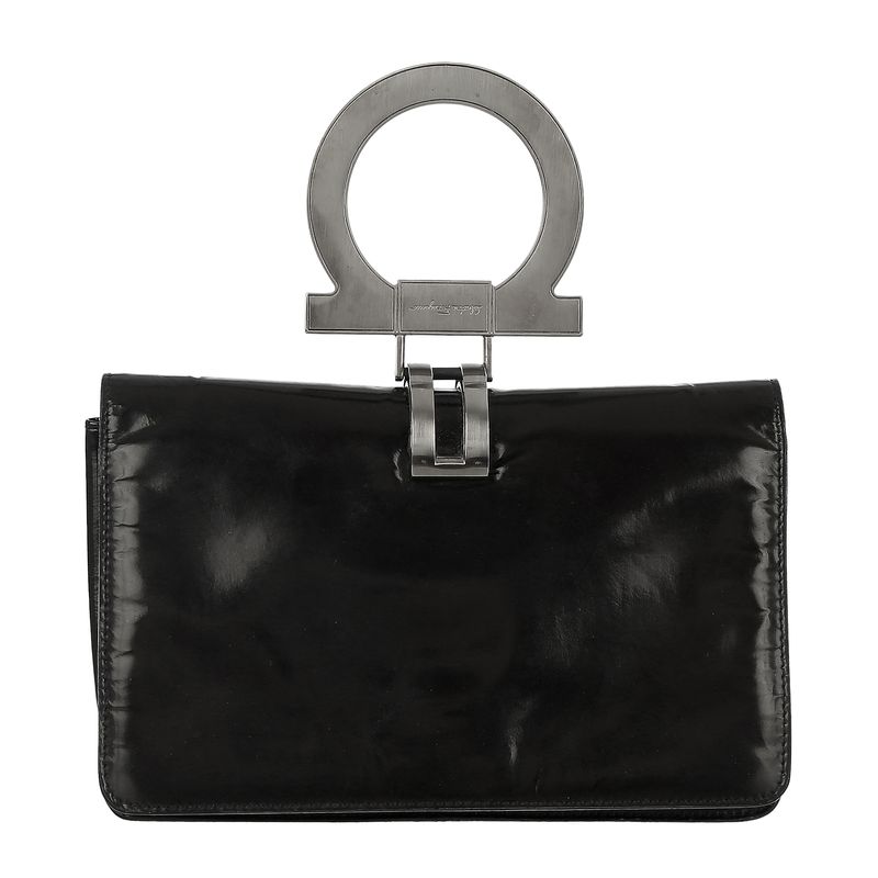 Clutch-Salvatore-Ferragamo-Verniz-Preto
