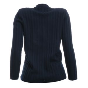Cardigã Celine Vintage Tricô Azul Marinho