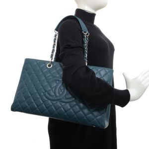 Bolsa Chanel XL Grand Shopping Tote Caviar Azul