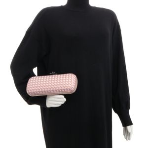 Clutch Bottega Veneta Knot Intrecciato Cetim Rose