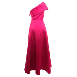 Vestido Printing Longo Cetim Magenta