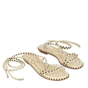 Sandália Rasteira Alexandre Birman Couro Creme