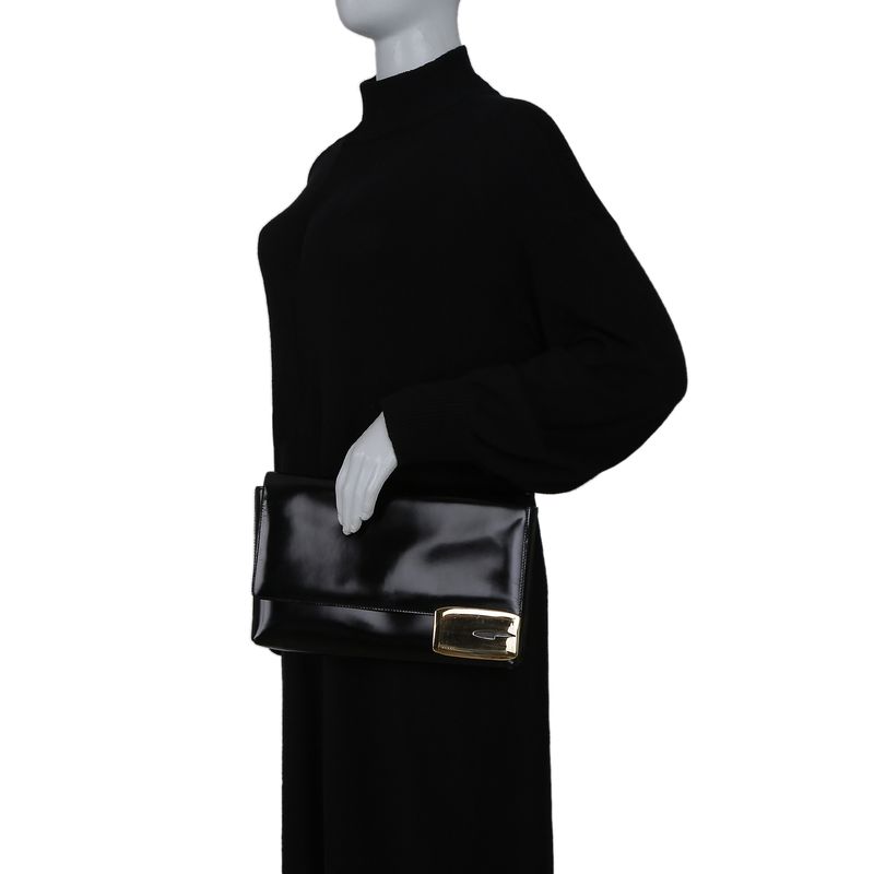 Clutch-Gucci-Vintage-Couro-Preto