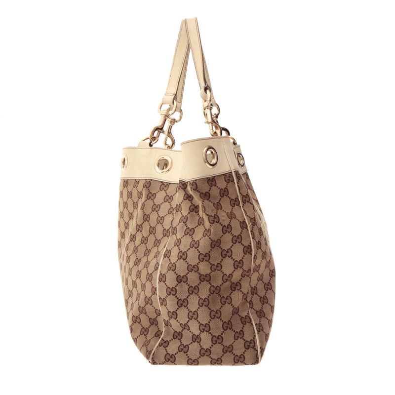 Bolsa-Gucci-Positano-GG-Canvas-Couro-Branco