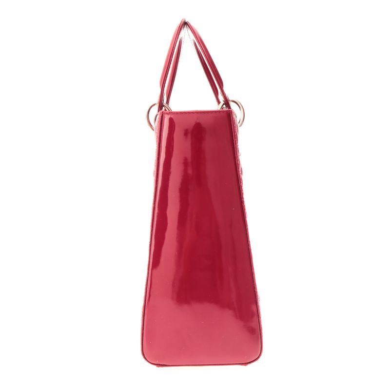 Bolsa-Christian-Dior-Large-Lady-Dior-Cannage-Verniz-Vermelho