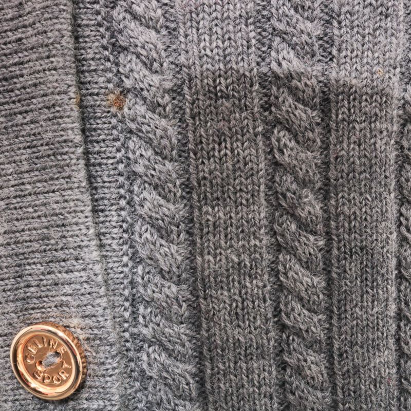 Colete-Celine-Vintage-Trico-Cinza-
