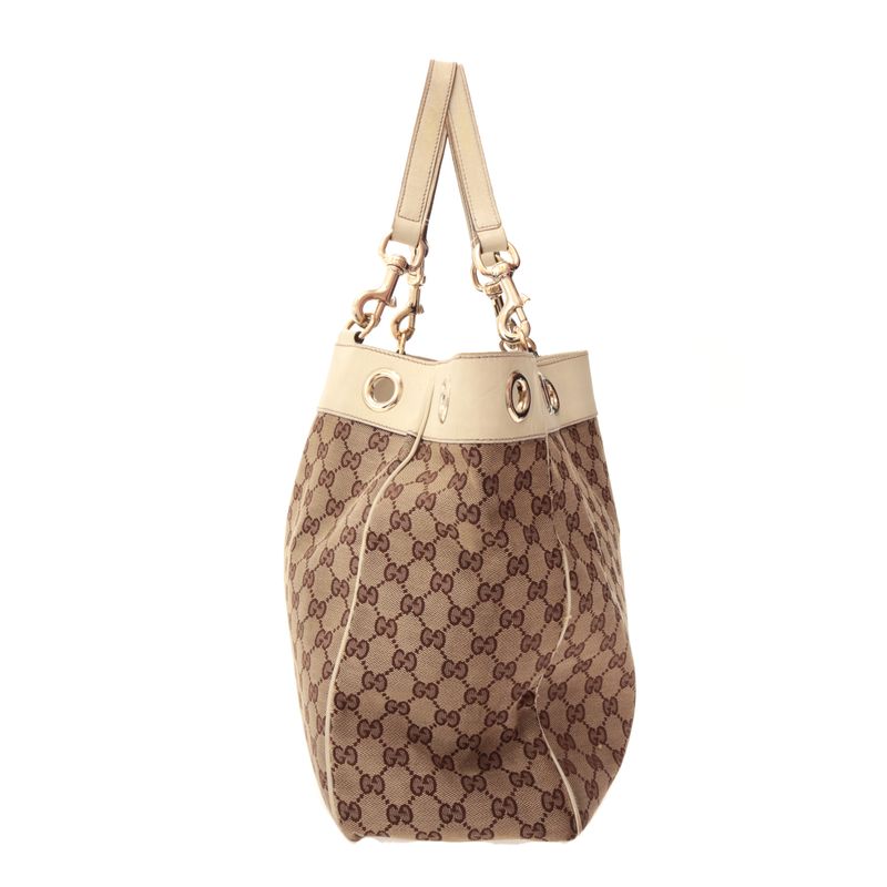 Bolsa-Gucci-Positano-GG-Canvas-Couro-Branco