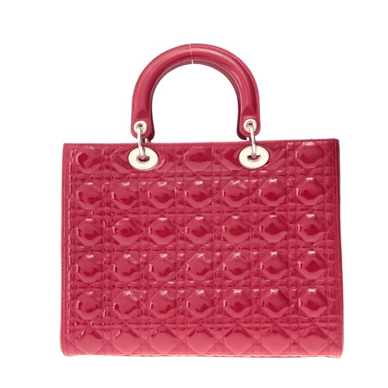 Bolsa-Christian-Dior-Large-Lady-Dior-Cannage-Verniz-Vermelho