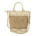 Bolsa-Michael-Kors-Couro-Creme-e-Tecido-Marrom