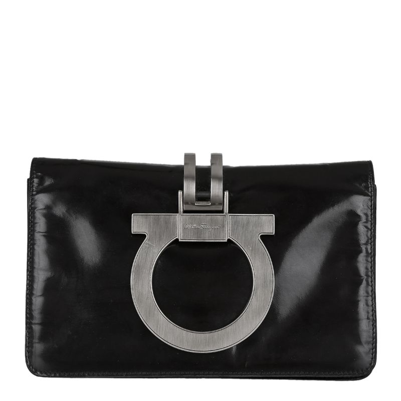 Clutch-Salvatore-Ferragamo-Verniz-Preto