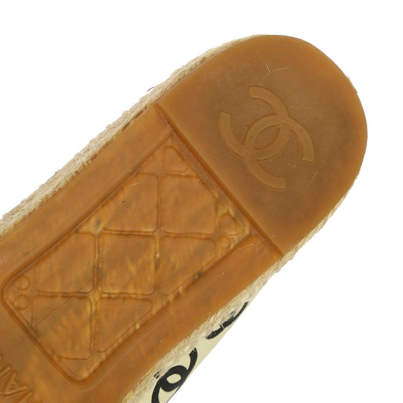 Espadrille-Chanel-CC-Couro-Creme-