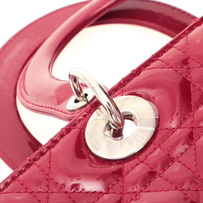 Bolsa-Christian-Dior-Large-Lady-Dior-Cannage-Verniz-Vermelho