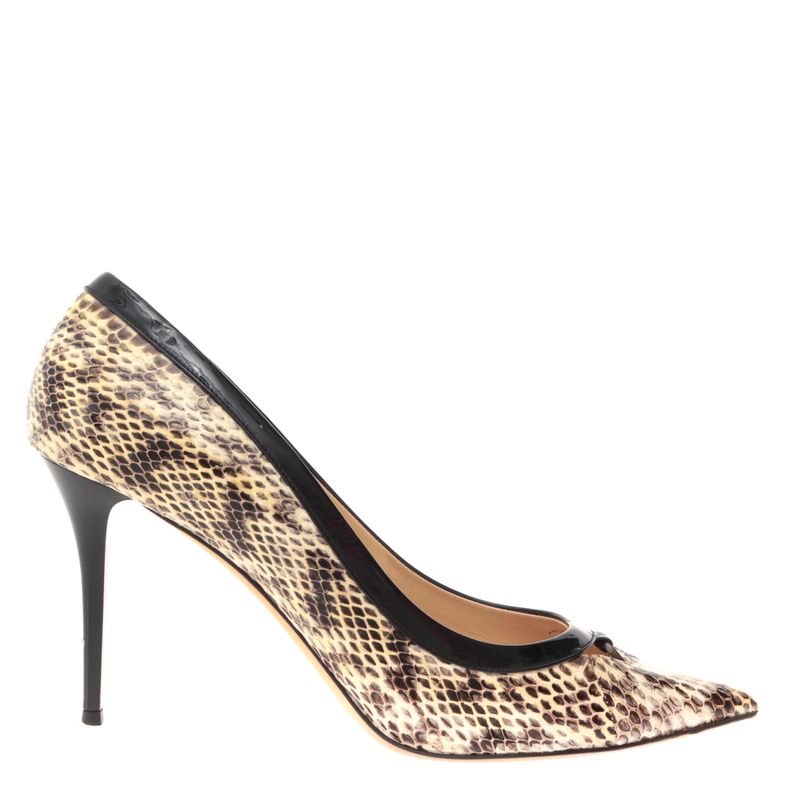 Scarpin-Jimmy-Choo-Couro-Exotico-e-Verniz-Preto