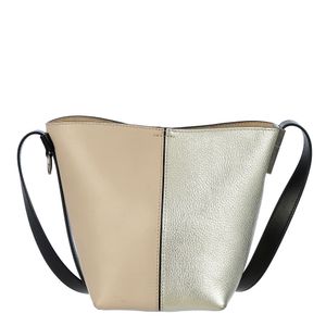 Bolsa Givenchy Couro Bege Preto e Prateado