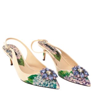 Slingback Dolce Gabbana Hortensias e Cristais