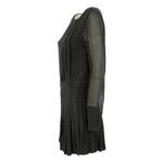 Vestido-Seda-Verde-Musgo-e-Bolinhas-Brancas