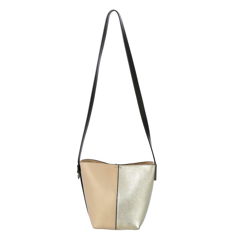 Bolsa-Givenchy-Couro-Bege-Preto-e-Prateado