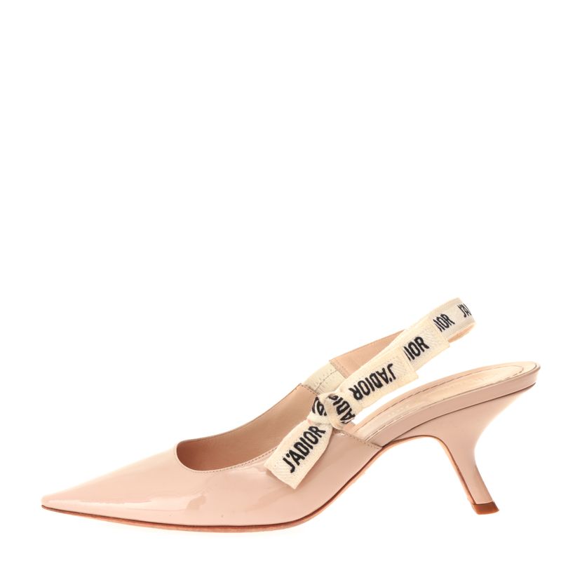Slingback-Christian-Dior-J-Adior-Verniz-Bege