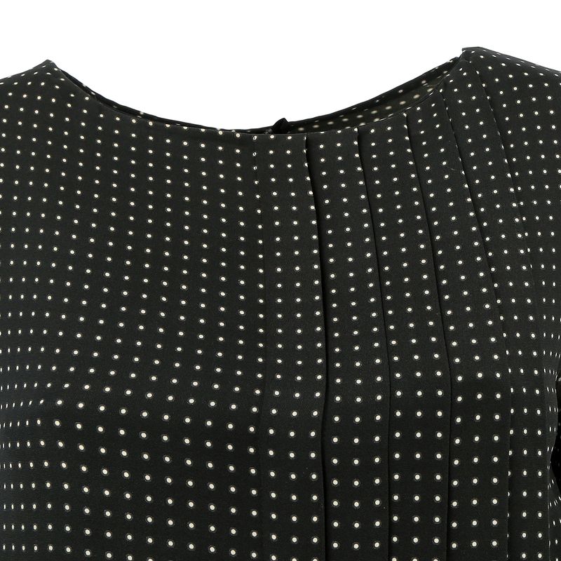 Vestido-Seda-Verde-Musgo-e-Bolinhas-Brancas