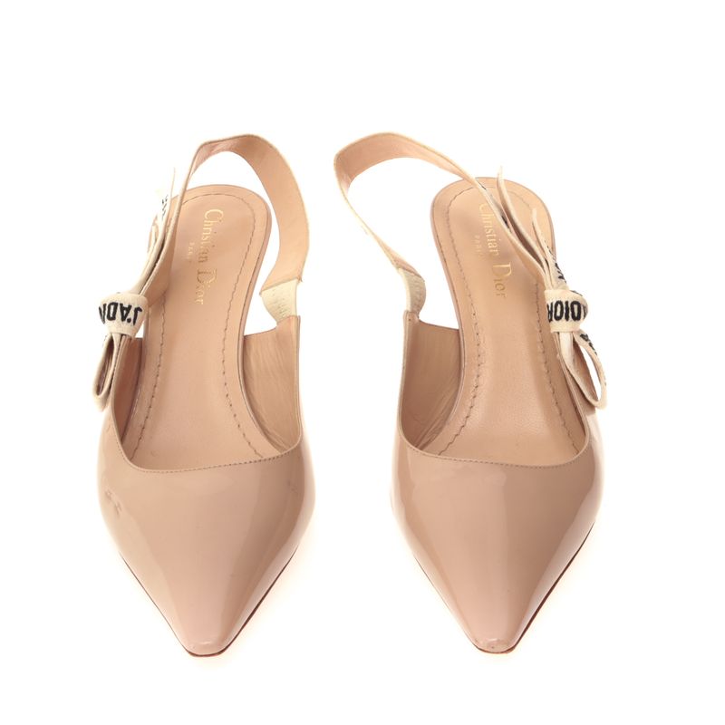 Slingback-Christian-Dior-J-Adior-Verniz-Bege