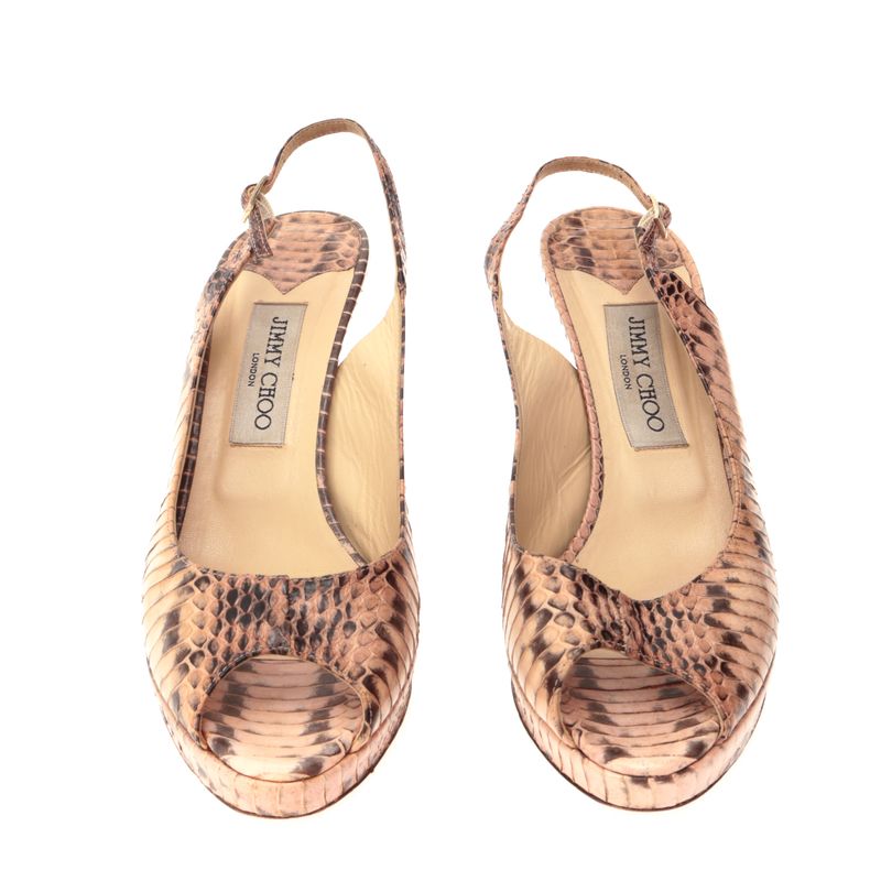 Peep-Toe-Jimmy-Choo-Couro-Exotico-Rose-e-Preto