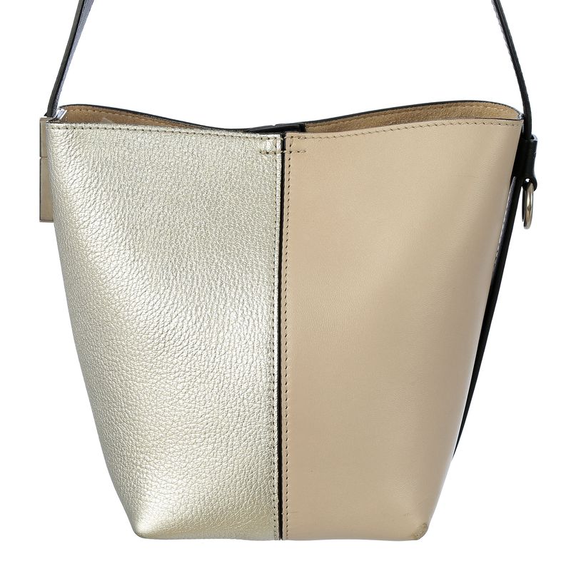 Bolsa-Givenchy-Couro-Bege-Preto-e-Prateado