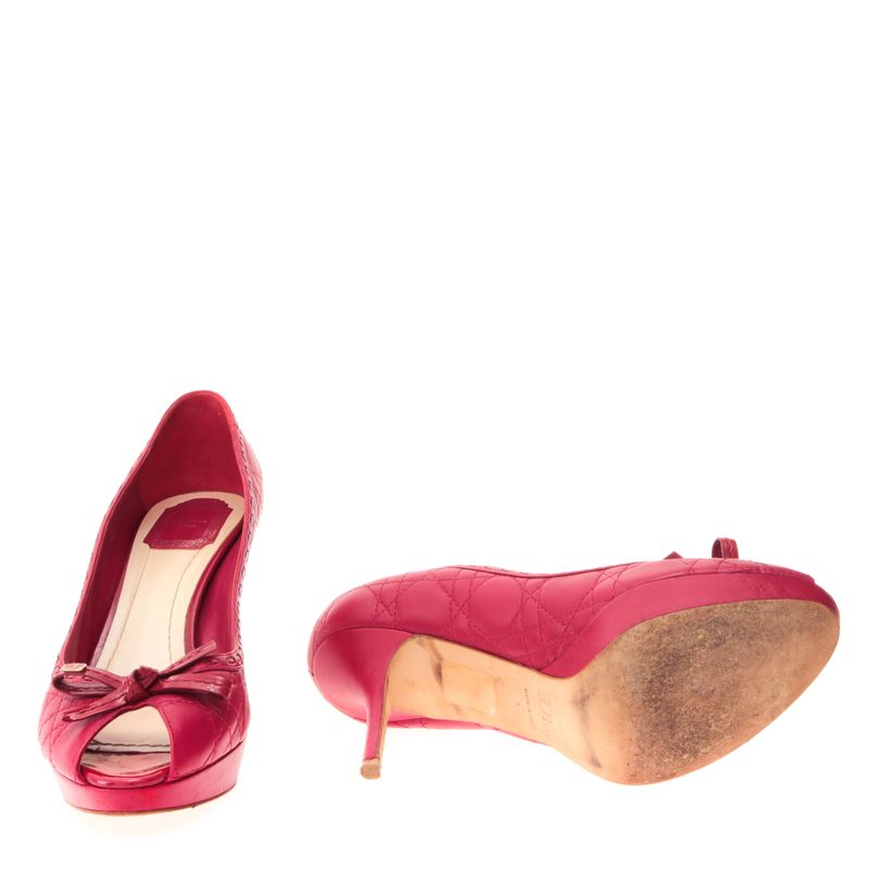 Peep-Toe-Christian-Dior-Cannage-Vermelho