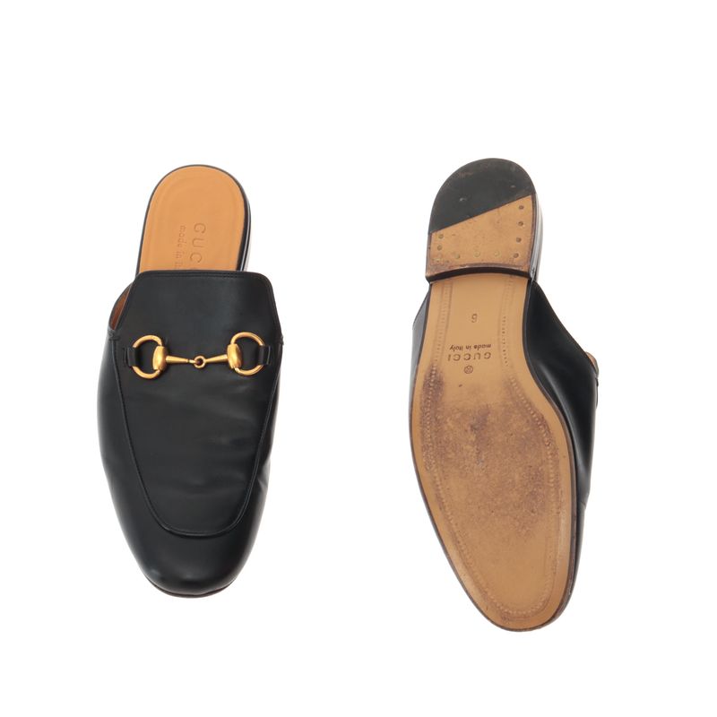 Mule-Gucci-Princetown-Horsebit-Couro-Preto