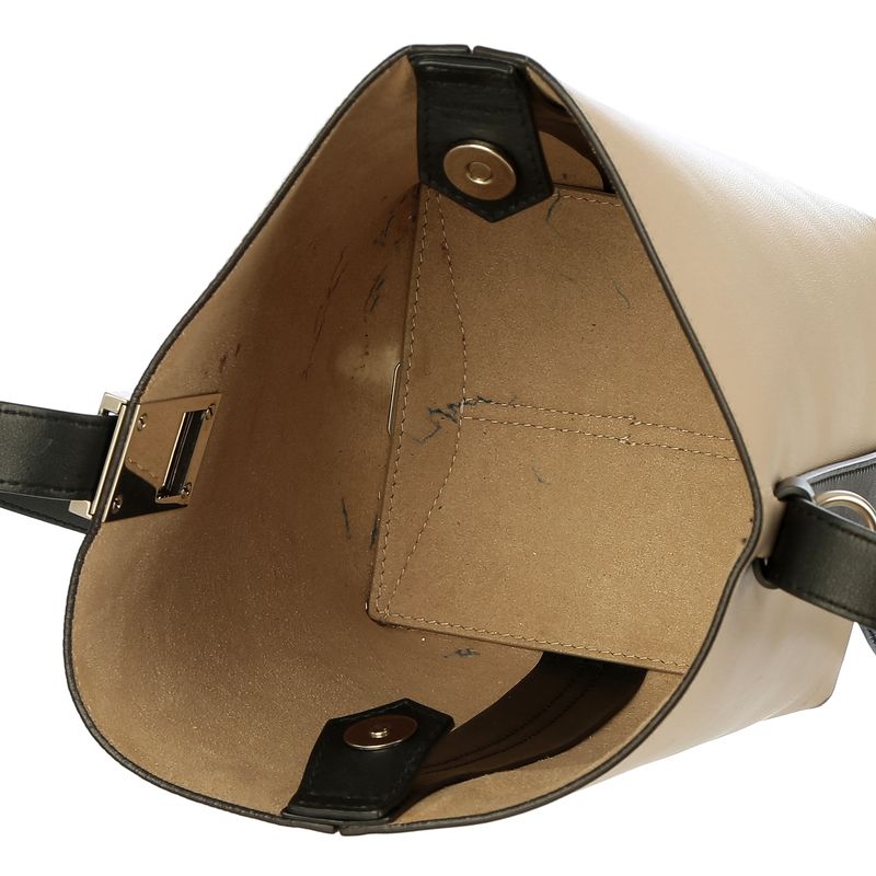 Bolsa-Givenchy-Couro-Bege-Preto-e-Prateado