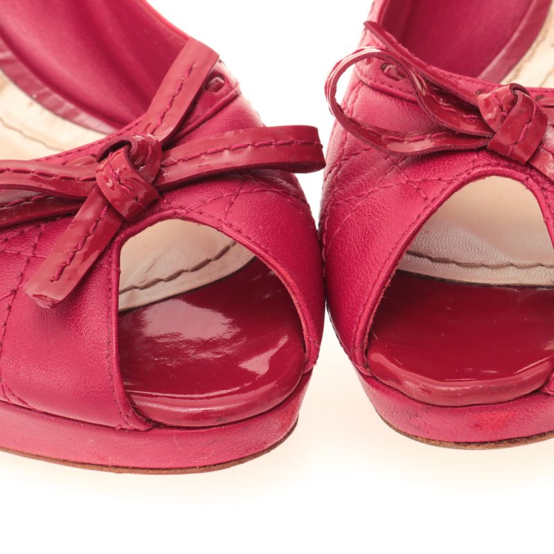 Peep-Toe-Christian-Dior-Cannage-Vermelho