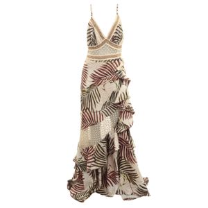 Vestido Pat Bo Longo Estampa Folhagens