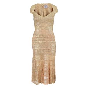 Vestido Herve Leger Bandagem Bege
