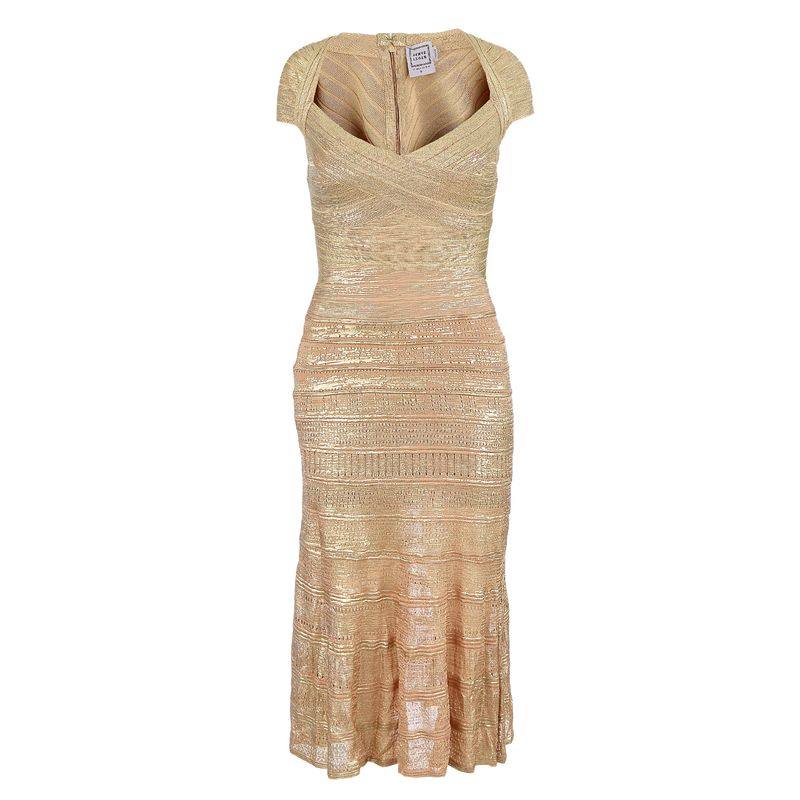 Vestido-Herve-Leger-Bandagem-Bege