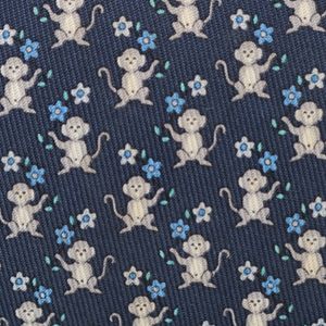 Gravata Salvatore Ferragamo Macacos Azul