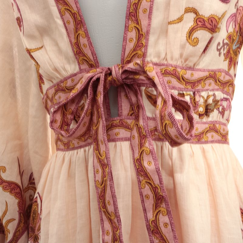 Vestido-Zimmermann-Rosa-Curto-Manga-Bufante