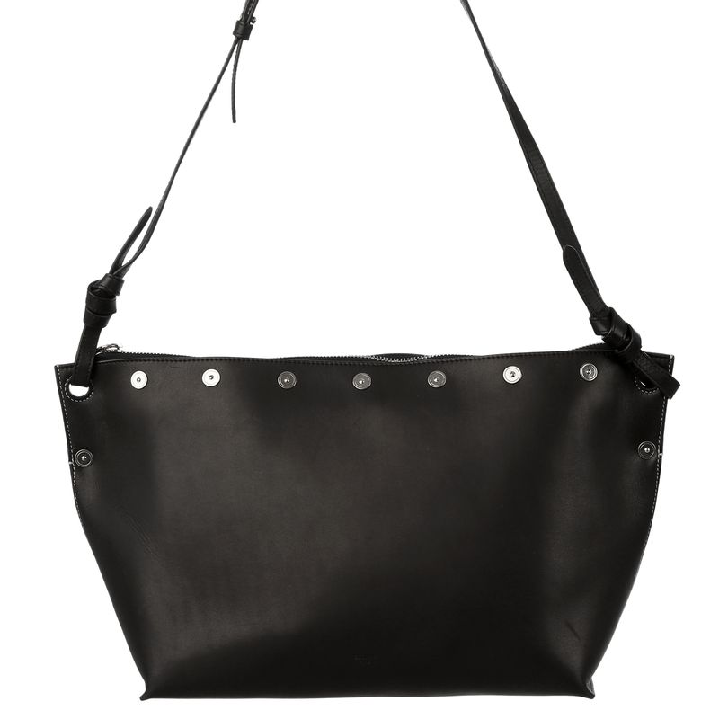 Bolsa-Celine-Couro-Preto-e-Metal-Prateado