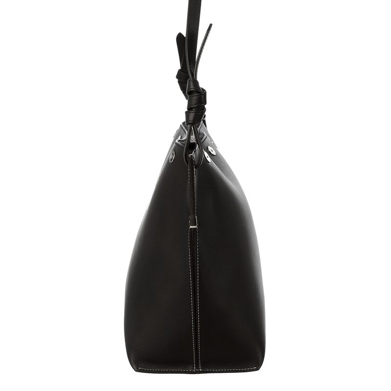 Bolsa-Celine-Couro-Preto-e-Metal-Prateado