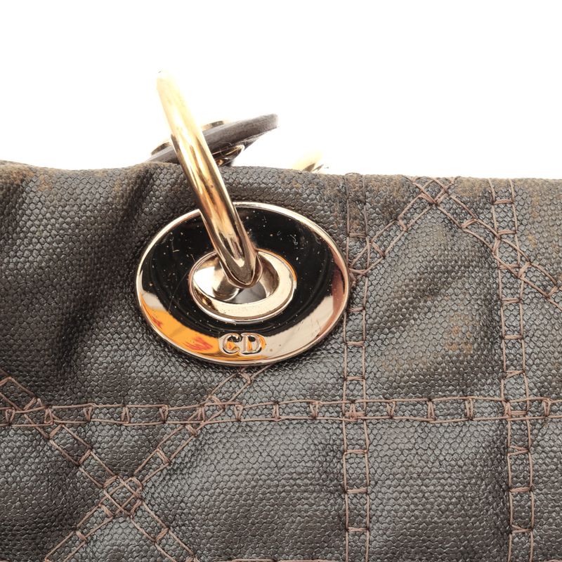Bolsa-Christian-Dior-Cannage-Tecido-Grafite