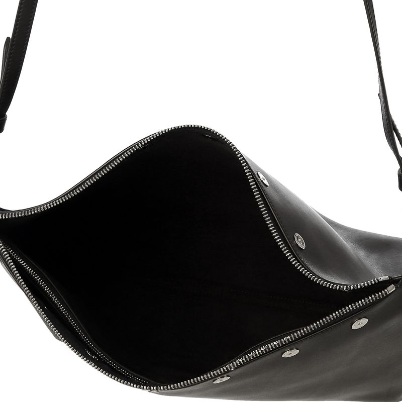 Bolsa-Celine-Couro-Preto-e-Metal-Prateado