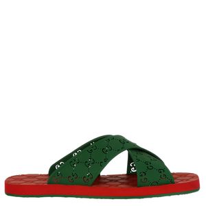 Slide Gucci Borracha Verde e Vermelho