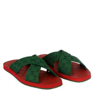 Slide Gucci Borracha Verde e Vermelho