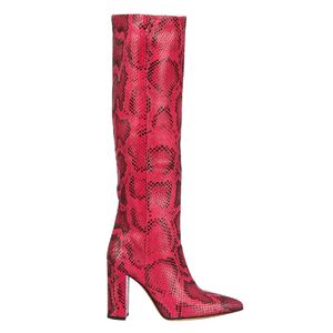 Bota Paris Texas Couro Python Rosa