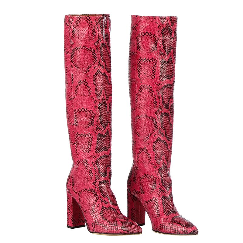 Bota-Couro-Python-Rosa