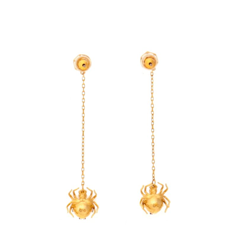 Brinco-Swarovski-Comprido-Dourado-Aranha