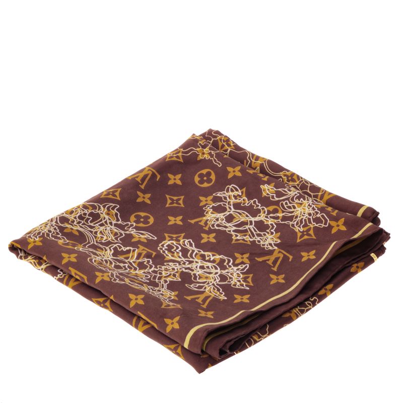71116-Lenco-Louis-Vuitton-Monogram-Seda-Marrom-1